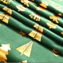 Camino de mesa de terciopelo con lámina de oro con 3 árboles, adecuado para Navidad, fiestas, eventos, decoración de mesa y sillas