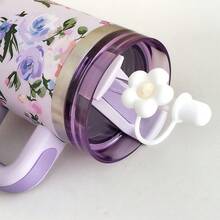 1pc 14oz Stainless Steel Travel Tumbler With Handle & Straw, Double Wall Insulated Sports Water Bottle For Outdoors, Home, Office, Back To School, Thanksgiving, Valentine's Day Gift - 彩色 - 查看 6