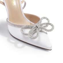 Zapatos de tacón Alto Destiny para Mujer, con Punta Cerrada y Tiras, con Diamantes de imitación y Correa en el Tobillo, Ideales para Bodas, Novias y Fiestas. - Blanco - Ver 7