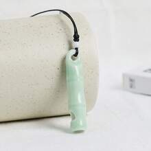 Ceramiczny naszyjnik z gwizdkiem, naszyjnik z motywem oddechu uważności, wisiorek z urządzeniem do medytacji i uspokajania, narzędzie do głębokiego oddychania uważności w celu łagodzenia stresu, lęku i paniki, prezent łagodzący medytację dla mężczyzn i kobiet, nadaje się do kreatywnego, spersonalizowanego wisiorka na łańcuszku swetra, wisiorek dla pary (dmuchany)