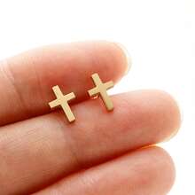 1 Paar Punk Kreuz Ohrstecker, Edelstahl, Party Geschenk