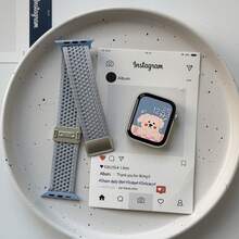 1pc Simple Woven Nylon Watch Band Compatible With Apple Watch 38mm 40mm 41mm 42mm 44mm 45mm 49mm, Fashionable Unisex Strap For Apple Watch Series Ultra 2 SE 9 8 7 SE 6 5 4 3 2, Colorful Apple Watch Bands