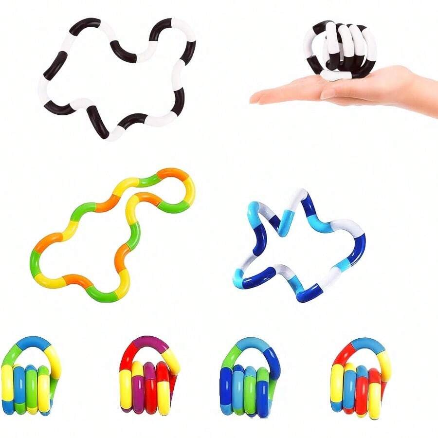 7PCS Quiet Twisty Fidget Toys – Squeeze, Twist, And Spin – Multicolored Sensory Toys For Kids And Adults, Stress Relief Toys & Educational Tools For Classroom,Alternative Gifts - 7 chiếc - Xem 1