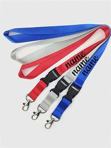 Customized Text ID Badge Lanyard, Personalized ID Badge Lanyard With Detachable Clasp, Customizable Lanyard Keychain In Red/Orange/Blue/Navy/Black/Gray, ID Badge Holder, Phone Lanyard, Key Lanyard - Multicolor - View 10