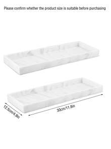 3M 1pc Marble Pattern Silicone Bathroom Storage Tray, Dresser Tray, Toilet Tank Tray