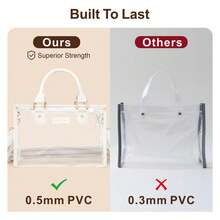 Clear Tote Bags For Women 11x5x7 - Clear Bag For Stadium Events With Inner Bag, Perfect For Sport Events Concert Work - 米色007AAB - 查看 7