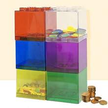 1PC Building Blocks Piggy Bank Coin Stacking Savings Bank, Coin Storage Tank Reward Coin Sto Rage Box Gift,Packaged And Shipped At Random,Piggy Bank,Money Box,Money Saver,Money Box,Piggy Bank,Money Saving,Tirelire,Money Storage - Multicolor - View 9