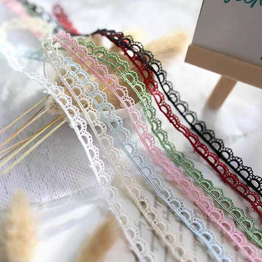 1件/1码/3码 优雅水溶性蕾丝刺绣 新款DIY手工配件，袖口、领口、窗帘缝纫材料 - 彩色 - 查看 1