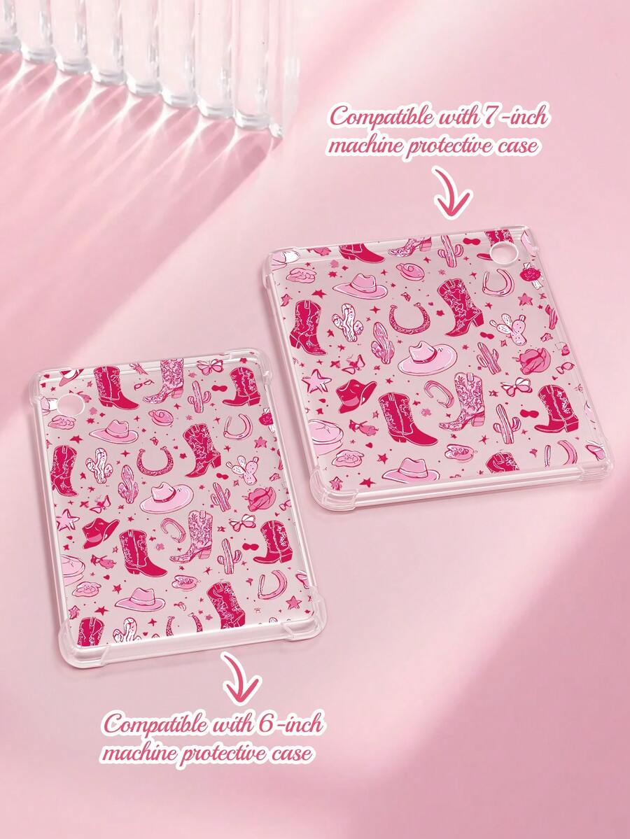 A Charming Pink E-Reader Cover With A Cowboy Theme, Featuring A Classic Design That Is Simple And Easy To Use. Compatible With Kobo Clara Color/BW 2024,Kobo Clara 2E,Kindle10/11 Gen,Kindle Paperwhite 12th Gen 2024, It Is Lightweight And Portable, Making It Ideal For Travel, Bedtime Reading, Or As A Romantic Gift.