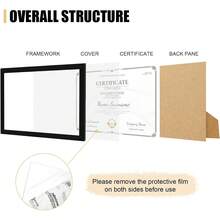 Premium Certificate Frame, 8.5 By 11 Picture Frame, Equipped With A Transparent Acrylic Panel That Will Not Shatter, Suitable Desktops And Wall, Elegant Black - 1 - View 3