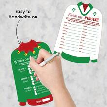 20pcs Double-Sided Matte Christmas Ugly Sweater Party Game Cards - English, Includes Complete My Phrase And What's On Your Phone, Fun Party Cards For Up To 10 Guests - Multicolor - View 8