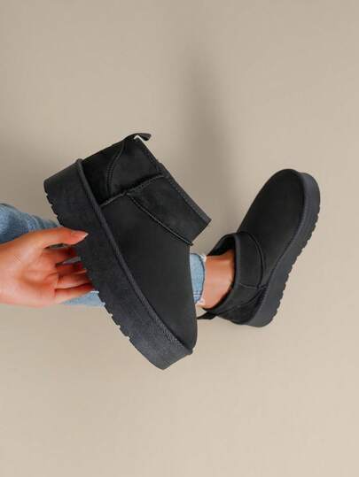 calcena Women's Faux Suede Platform Slipper Clogs, Cozy Lining, And Thick Sole - Comfortable Slip-On Ankle Booties For Everyday Wear