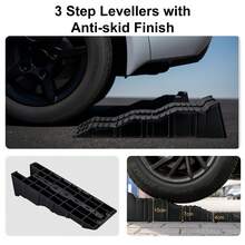 Capacity Kerb Ramp – 2.5 Ton 3-Step Ramps For Motorhome, Campervan & Trailer Levelling - 黑色 - 查看 5
