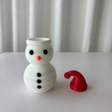1pc Christmas Snowman Mini Storage Box, 3D Printed Cute Decorative Ornament, Home Decoration Accessory, Christmas Gift Christmas Decorations Room Decor