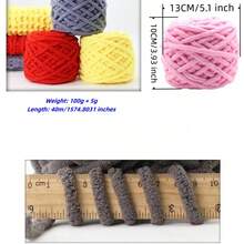 1 Pieces 100g, Bold Hand-Knitted Ice Bar Thread, Soft And Thick Chenille Yarn For Crocheting And Knitting, Thick And Fluffy Yarn With Crochet Making Blankets, Sweaters, Scarves DIY Crochet Knitting Crafts Yarn Crochet,