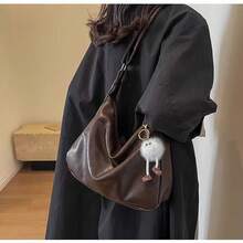 1个女士时尚单肩包，简约斜挎包，棕色PU材质单肩包，大容量，可调节肩带，适合日常、聚会、通勤等场合。 - 彩色 - 查看 4
