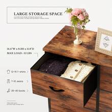 OLIXIS 6 Drawers Storage Organizers Units, Closet Organizers And Storage For Clothes, Fabric Storage Drawer TV Stand For Living Room, Chest Of Dresser In 38.2"D X 13.8"W X 30"H, Grey - 鏽棕色 - 查看 7
