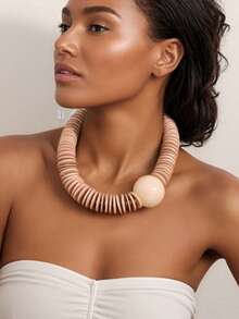 1 件夸张个性化时尚经典串珠项链，适合女性派对、度假和日常佩戴 - X-1280 - 查看 3