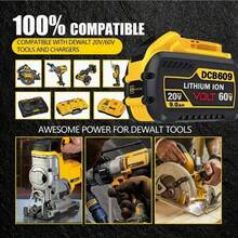 4pcs 9.0Ah DCB609 20V/60V Max Replacement Battery For  60V Battery DCB606 DCB612 Compatible With  20V/60V MAX Cordless Power Tools Lithium-Ion Battery Fit With  20V 60V Cordless Power Tools - 黃色 - 查看 8