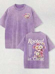 Summer TopsWomen's Summer Printed T-Shirt, Iced Coffee And Sunshine Pattern, Casual Style, Comfortable Cut, Daily Wear, Fashion Design, OOTD Recommend - 紫色 - 查看 1