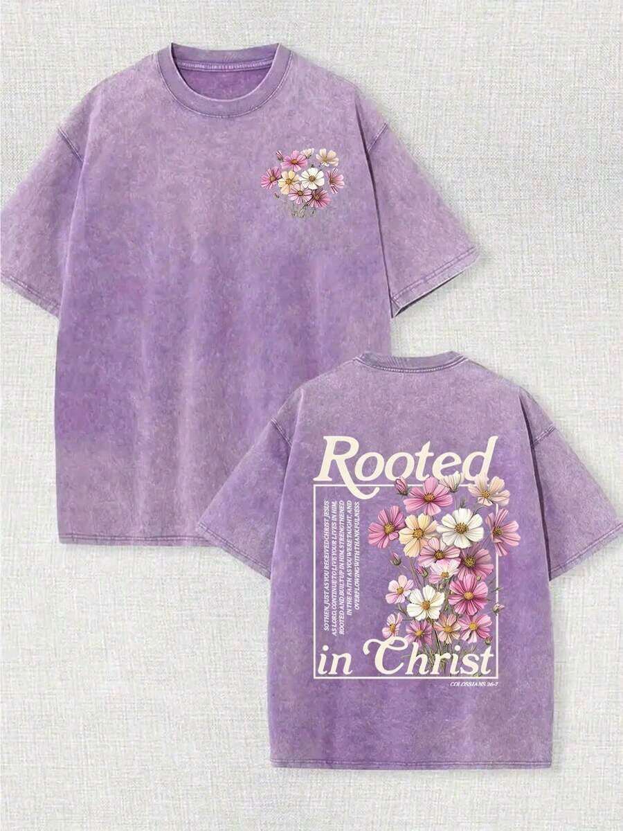 Summer TopsWomen's Summer Printed T-Shirt, Iced Coffee And Sunshine Pattern, Casual Style, Comfortable Cut, Daily Wear, Fashion Design, OOTD Recommend - 紫色 - 查看 1