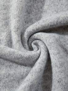 Unisex lässiger Rundhals-Patchwork-Pullover mit abgenutztem Saum, Langarm, Loose Fit, geeignet für Herbst und Winter - Grau - Übersicht 11