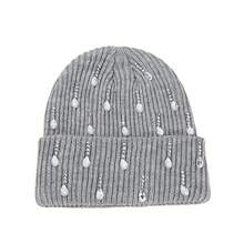 Knit Rhinestone Embellished Hat For Women, Winter Warm Beanies Cap For Outdoor Shopping, Dating, Ski - 淺灰色 - 查看 6