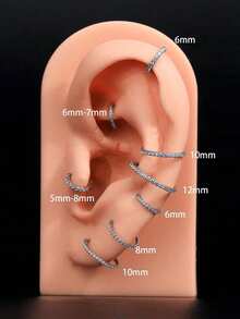 1 件/高级镜面抛光 316L 不锈钢，带氧化锆 16G 和 18G 鼻环、唇环、脐环、双膜环、膜环、唇环、膜耳钉、膜环耳环、膜环软骨耳环、膜环、耳屏、耳钉、海螺环、耳环、耳屏耳环、软骨耳环、鼻环、膜环、膜环、穿孔环 - 單圈帶寶鑽鼻環 - 查看 5