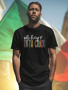 oh hey FIFTH GRADE maglietta uomo cotone comoda casual idea regalo divertente ritorno a scuola t shirt moda nuova collezione  qualità
