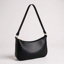 Women's Shoulder Bag, With Adjustable Strap, Magnetic Closure, Shoulder Baguette Bag - 黑色 - 查看 2
