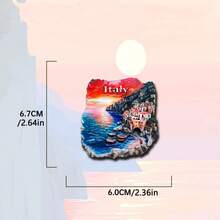 1pc Italian Landmark Fridge Magnet, 3D Resin Milan Duomo, Venice Canal & Italian Motorcycle (Vespa), Travel Souvenir Gift, Home Office Fridge Decor