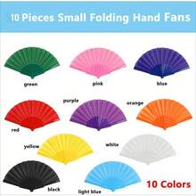 10 Color Folding Fans, Small Folding Fans Chinese Folding Fans For Weddings, Gifts, DIY, Dance, Home Decoration Decorative Folding Fans (10 Colors) Dance Folding Fans Morning Exercise Square Dance Props Foldable Solid Color Tai Chi Kung Fu Hand Fan - hỗn hợp màu sắc-10 CÁI - Xem 2