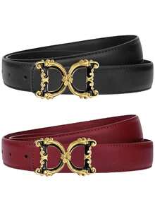 1/2pcs Ladies' Belt, Casual Commuting Fashion Belt, Girls' Youth Versatile Korean Version Pants Belt, Internet Famous Same Style