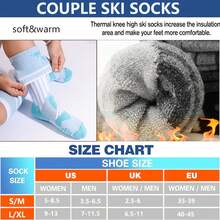 2-Pairs Thicken Warm Ski Socks , Over The Calf Non-Slip Cuff For Men & Women, Winter Sport Socks For Cycling, Hiking, Running