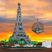 Juguete bloques de construcción la Torre Eiffel, decoración oficina y hogar, regalo para niños y adultos - Gris - Ver 1