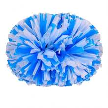 2 件装哑光饰面和手柄啦啦队绒球，团队精神，体育比赛，嘉年华，啦啦队用品 - 彩色 - 查看 6