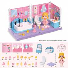 DIY Mini Haus Bau Miniatur Set mit Möbeln, kreatives Zimmer Mini Puppenhaus, kreatives Spielzeug Heim Dekoration einzigartiges Hobby Geschenk - Verschiedenfarbig - Übersicht 16