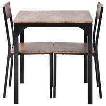 Dining Table Set, Dining Table With 2 Chairs, For Balcony, Dining Room, And Living Room, Vintage Brown
Description - 1 - View 2