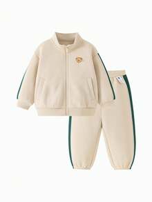 mini bala Kids Teddy Bear Two Pieces Set Soft Comfortable School Ready Fall Outfit