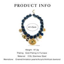 Monlansher Collana da donna con nuovi elementi e pendenti multipli a forma di occhio, collana con pendente in acciaio inossidabile di lusso, adatta per uso casual, quotidiano, da festa e vacanze - Ciondolo Occhi - Visualizzare 9