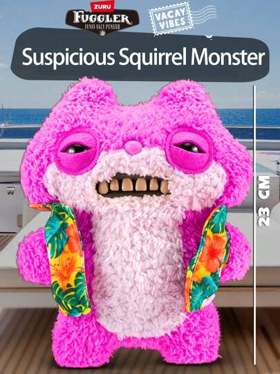 Spin Master Spin Master Vacation Series - Suspicious Squirrel Monster | Vacation Chewer Series - Cute Beach Monster Plush Doll, Realistic Teeth, Retro Swimsuit, Highly Collectible (Suitable For Children 4 Years And Above)