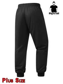1XL-5XL Pantalon décontracté pour hommes printemps/automne, grande taille, coupe ample, convient pour la course, l'escalade et le port décontracté quotidien - Noir - Voir 4