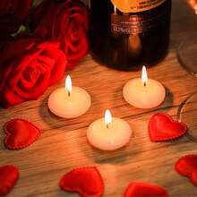 10 piezas de velas flotantes beige sin humo con mecha única - ideales para crear un ambiente romántico y necesidades decorativas, adecuadas para el Día de San Valentín, Navidad, Acción de Gracias, Día de la Madre, Día del Padre, festivales rojos, decoración del hogar, decoraciones navideñas, decoración de la habitación, regalos de Navidad