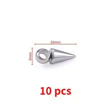 10pcs/Pack High Quality Stainless Steel Cone-Shaped Spike Pendant, Large Hole Cone Pendant, Long Bullet Nail Pendant, Conical Stainless Steel Pendant, Suitable For Hip-Hop, Rock, Gothic, Punk Style DIY Necklace, Bracelet, Jewelry Making, Accessory - Pointed Cone Pendant - View 26