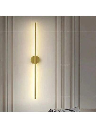 1pc LED Strip Light, Rechargeable/Non Rechargeable, 60/50CM, Goud Minimalist Line Wand Lamp, Corridor, Balcony, Creative TV Background, Living Room, Bedroom Bedside Lamp view 2