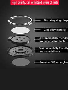 1 buc Suport magnetic circular rotativ la 360° cu inel metalic și suport pentru telefon, suport magnetic ultra-subțire pentru telefon auto compatibil cu iPhone, telefon Android, cadou pentru ziua de naștere, familie, prieteni, suport pentru telefon, accesorii pentru telefon