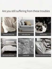 双面除毛器，手动静电粘毛刷，适用于宠物、衣物、沙发、家具、地毯清洁 - 彩色 - 查看 2