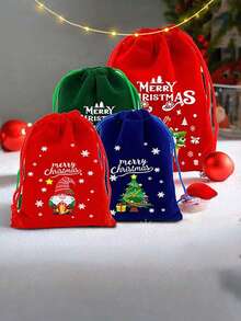 Bolsa de regalo de Navidad, Bolsa con cordón de Navidad, Bolsa para joyas, Bolsa de almacenamiento de dulces, Bolsa de transporte de juguetes, Bolsa de frutas, Papá Noel, Bolsa de regalo con árbol de Navidad, Bolsa de maquillaje, Bolsa de almacenamiento conveniente