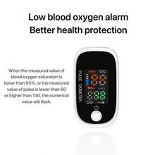 Certified Digital LED Screen Fingertip Pulse Oximeter, Blood Oxygen Saturation SPO2 Oximeter, Pulse Oximeter X1907 - Black and White - View 10