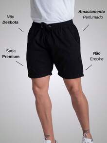 Kit 3 Shorts Mauricinho Men's Twill Denim Bermuda Shorts Colorful Premium Quality - Black - View 2